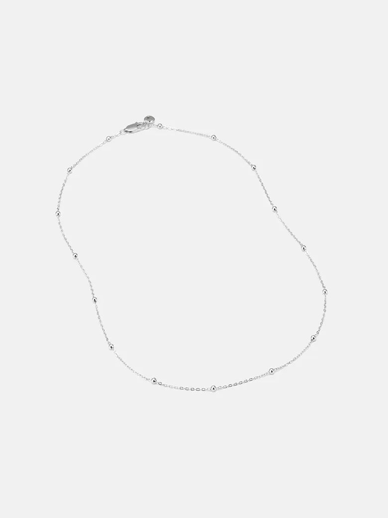 Spheres Chain Silver Necklace-obyjewelry