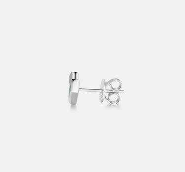 Sqaure Heart Silver Stud Earrings-obyjewelry
