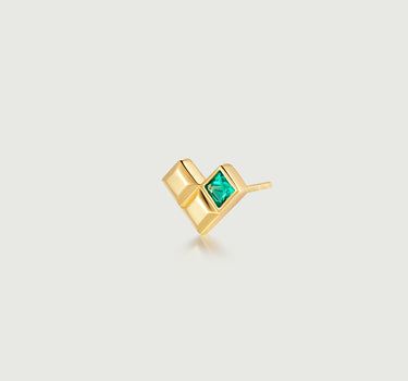 Sqaure Heart Stud Earrings-obyjewelry