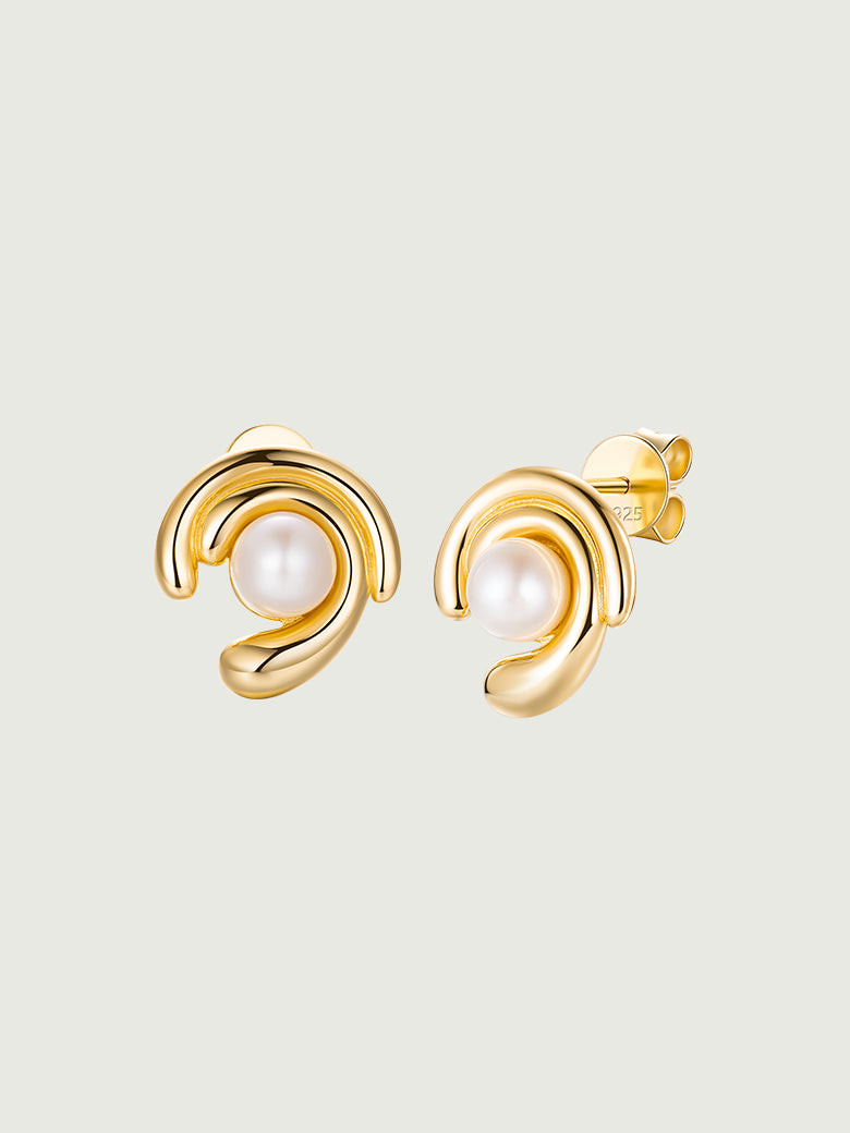  Rococo Squiggle Pearl Earrings