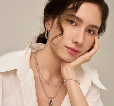 Stardust Bead Silver Chain