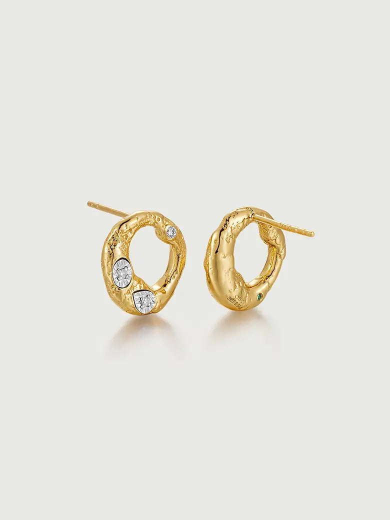 Stardust Diamond Loop Earrings