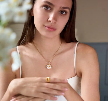 Sun Coin Citrine Charm