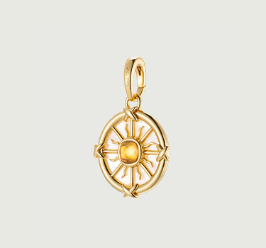 Sun Coin Citrine Charm