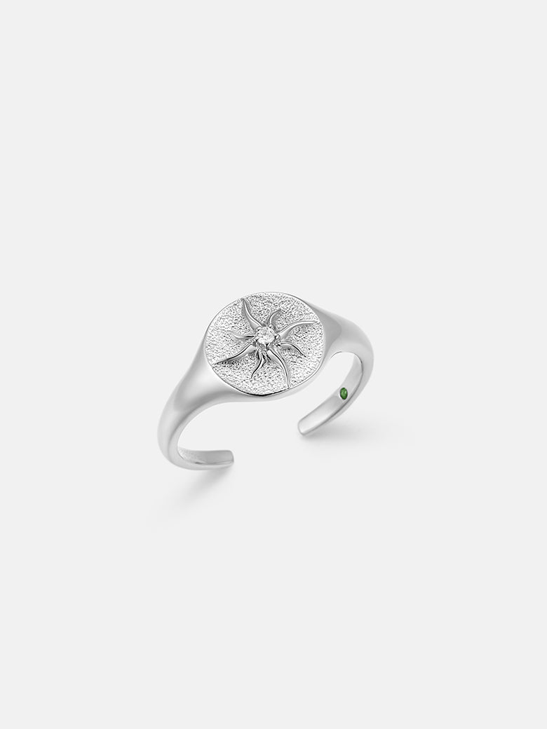 Sun Signet Silver Ring-obyjewelry