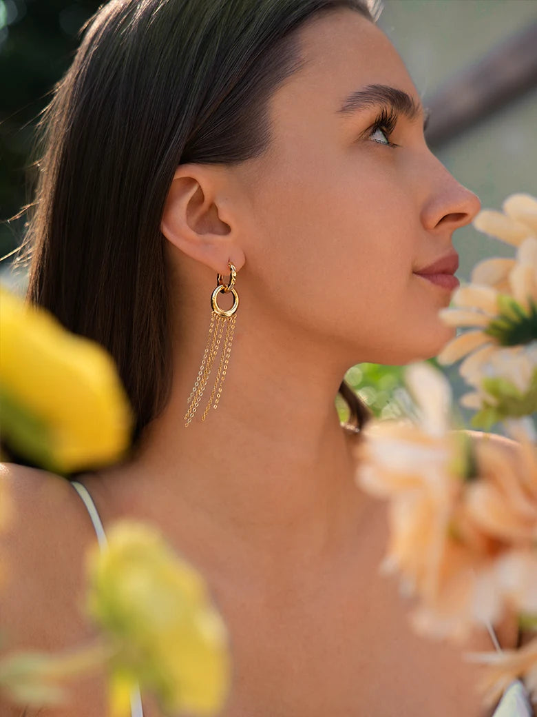 Tassel deals hoop earrings