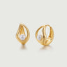 Teardrop Hollow Pearl Hoop Earrings-obyjewelry