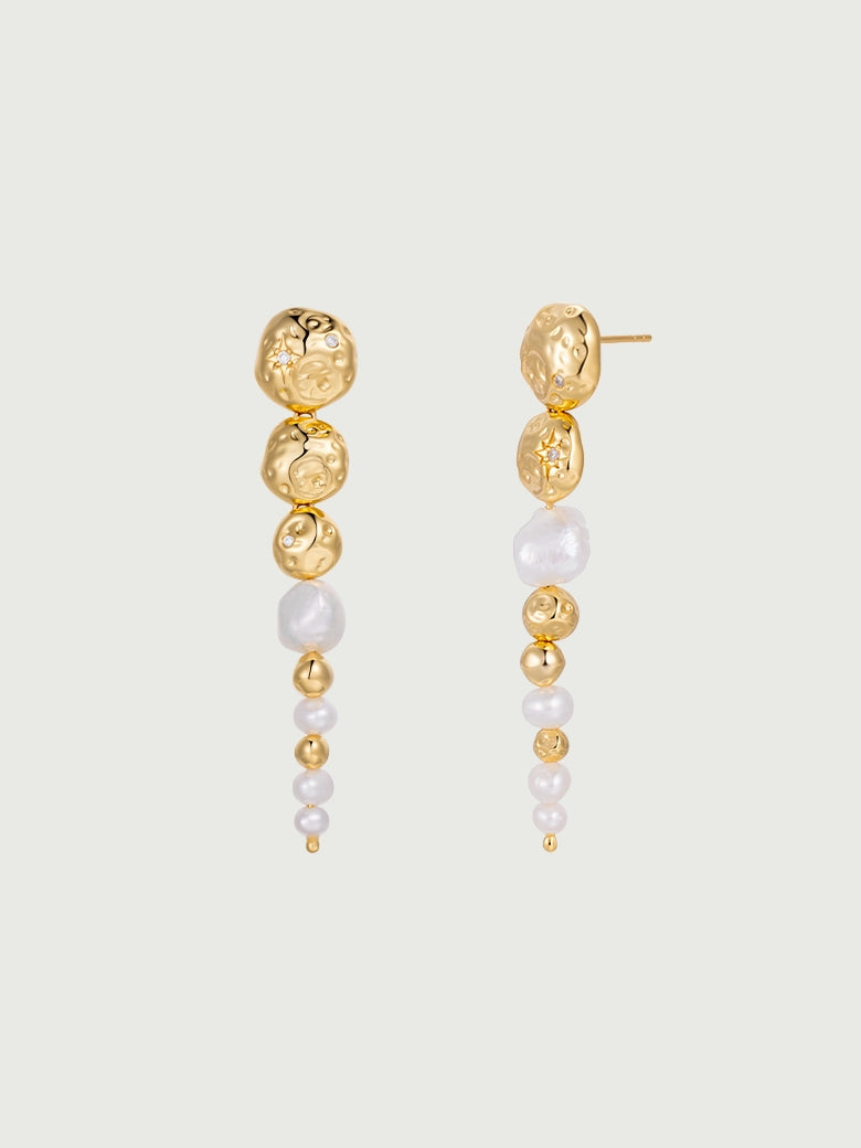 Exquisite OBY Earrings: Gold Vermeil, Pearls, Lab Gems