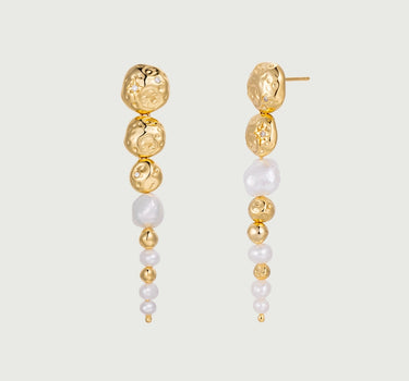 Texture Array Pearl Drop Stud Earrings