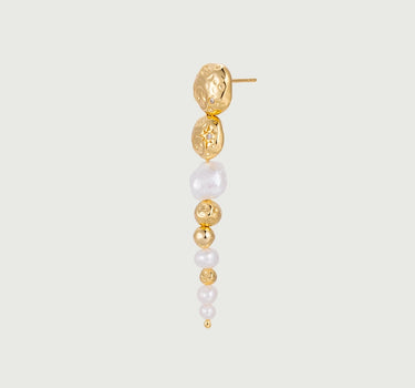 Texture Array Pearl Drop Stud Earrings