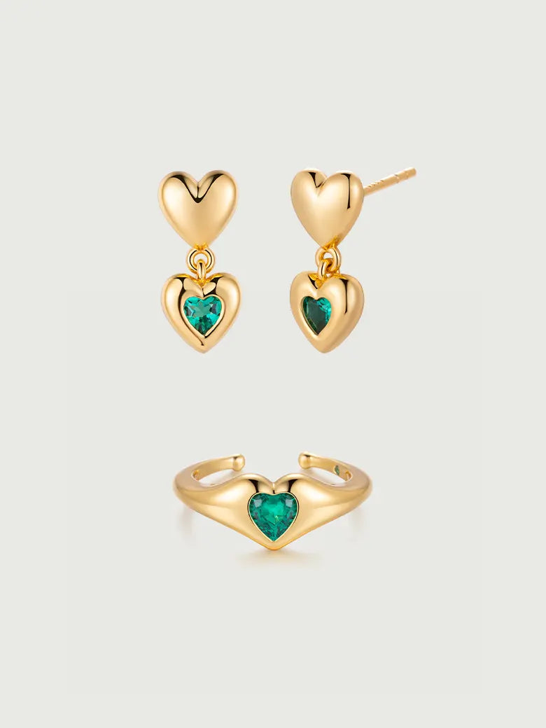 Heart Emerald Set