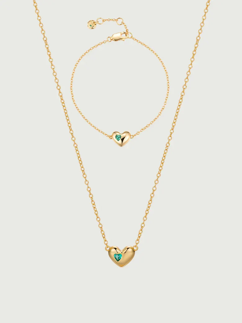 The Emerald Heart Chain Set