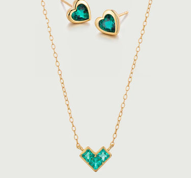 Heart Necklace & Earrings Set