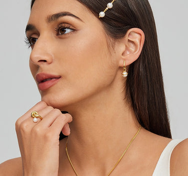 Thorns Pearl Huggie Earrings