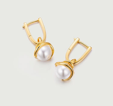 Thorns Pearl Huggie Earrings