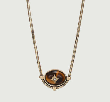 Tiger Eye Signature Charm Necklace-obyjewelry