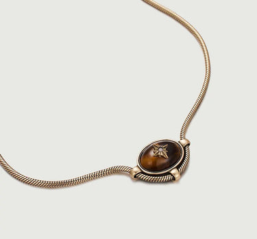 Tiger Eye Signature Charm Necklace-obyjewelry