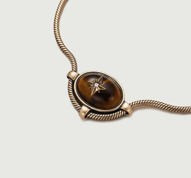 Tiger Eye Signature Charm Necklace-obyjewelry