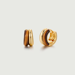 Tiger’s Eye Duo Hoop Earrings