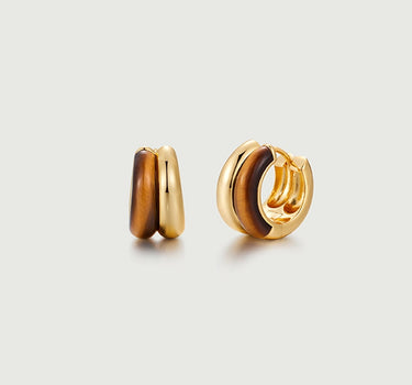 Tiger’s Eye Duo Hoop Earrings