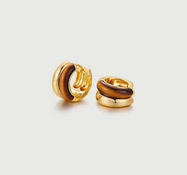 Tiger’s Eye Duo Hoop Earrings
