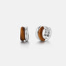 Tiger’s Eye Duo Hoop Silver Earrings