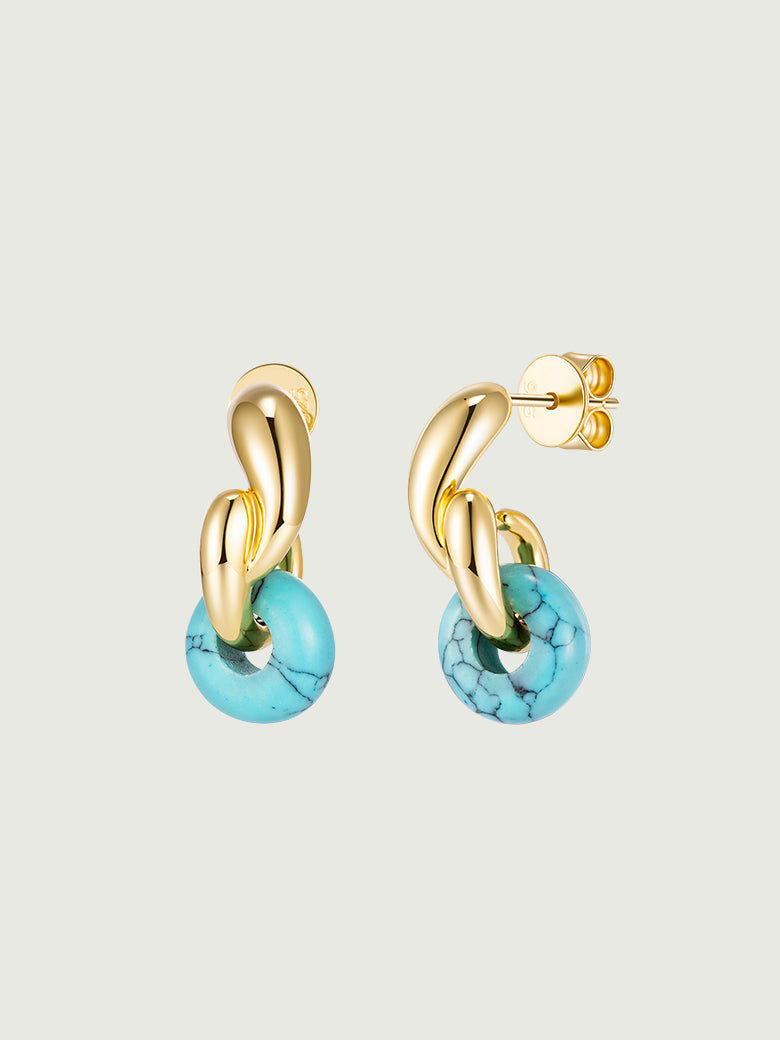 Totem Turquoise Paisley Dangle Earrings