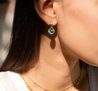 Totem Turquoise Paisley Dangle Earrings