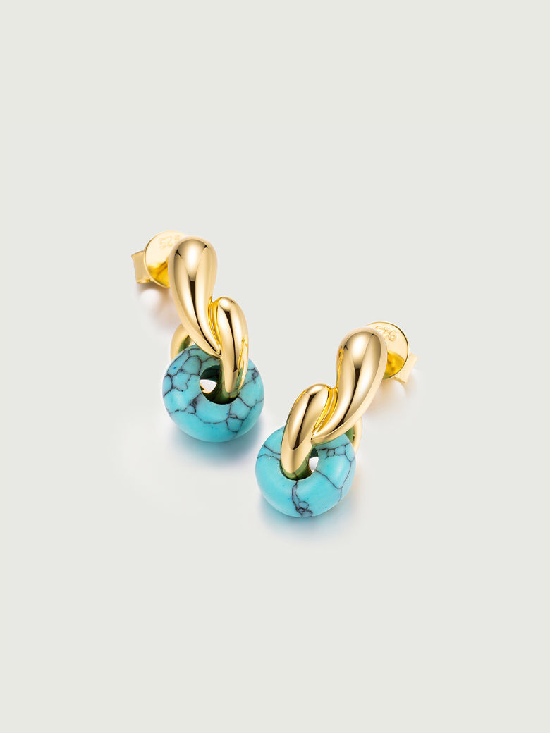 Totem Turquoise Paisley Dangle Earrings