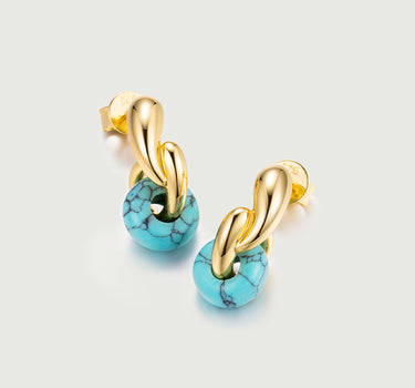Totem Turquoise Paisley Dangle Earrings