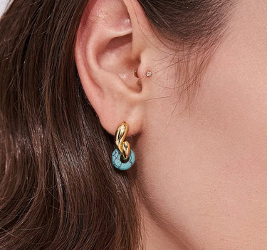 Totem Turquoise Paisley Dangle Earrings