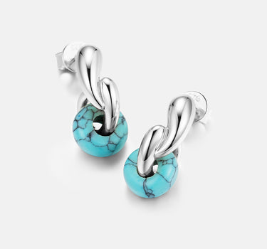  Totem Turquoise Paisley Silver Earrings