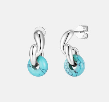  Totem Turquoise Paisley Silver Earrings