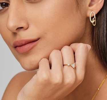 Triangle Tiled Diamond Ring