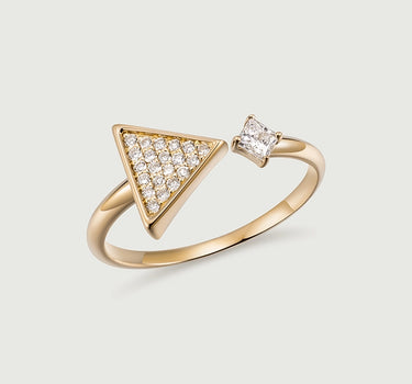 Triangle Tiled Diamond Ring