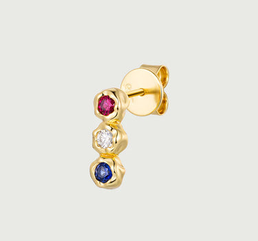  Triple Gemstone Studs