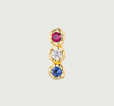  Triple Gemstone Studs