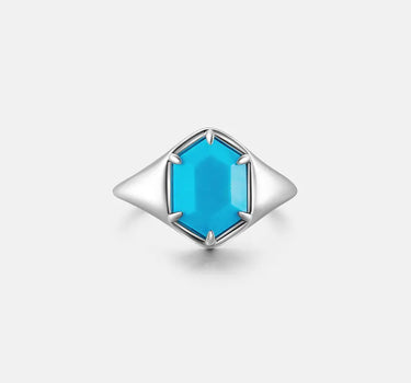 Turquoise Hexagon Signet Ring