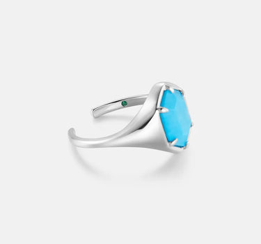 Turquoise Hexagon Signet Ring