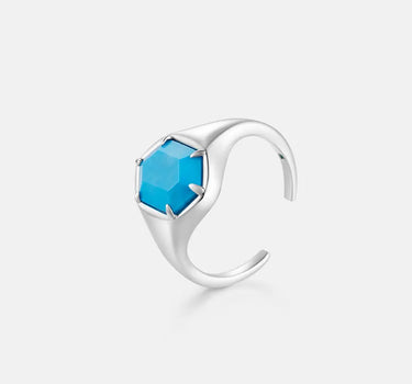 Turquoise Hexagon Signet Ring
