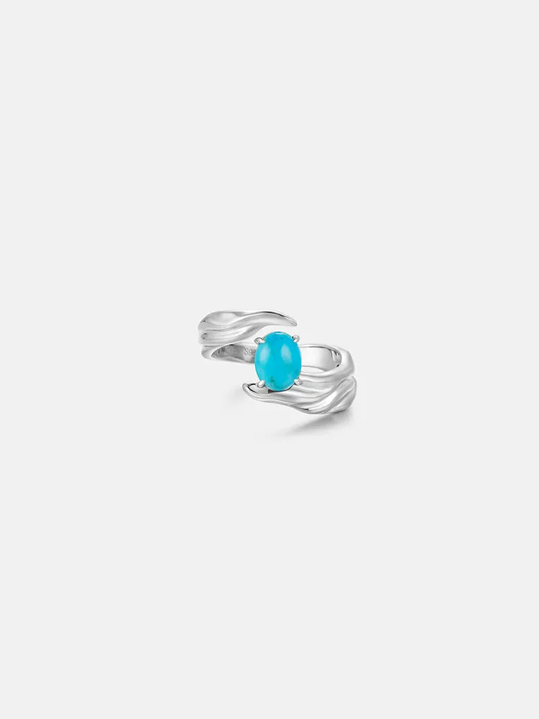 Turquoise Texture Open Ring