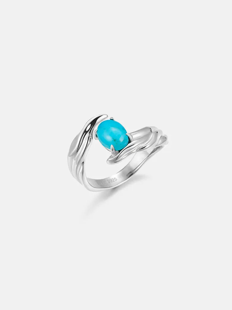 Turquoise Texture Open Ring