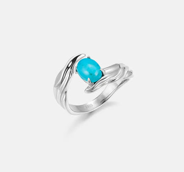 Turquoise Texture Open Ring-obyjewelry