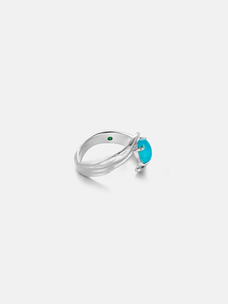 Turquoise Texture Open Ring