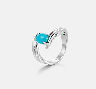 Turquoise Texture Open Ring-obyjewelry