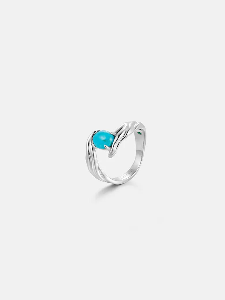 Turquoise Texture Open Ring