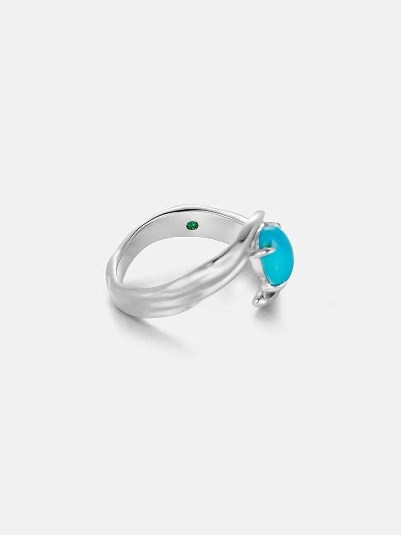 Turquoise Texture Open Ring