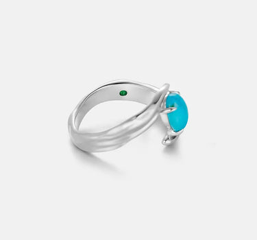 Turquoise Texture Open Ring-obyjewelry