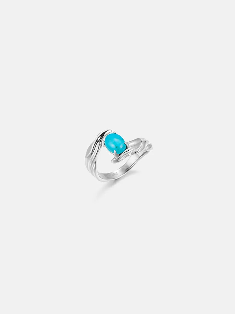 Turquoise Texture Open Ring