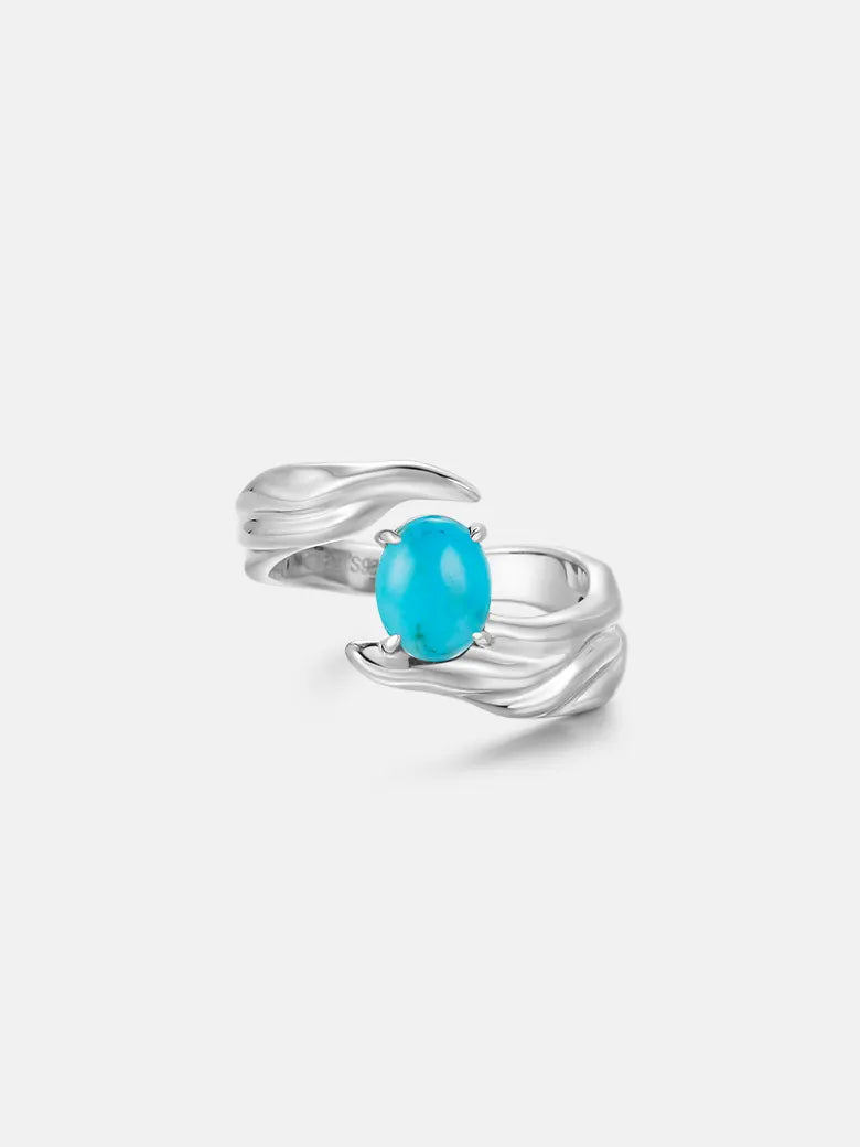 Turquoise Texture Open Ring